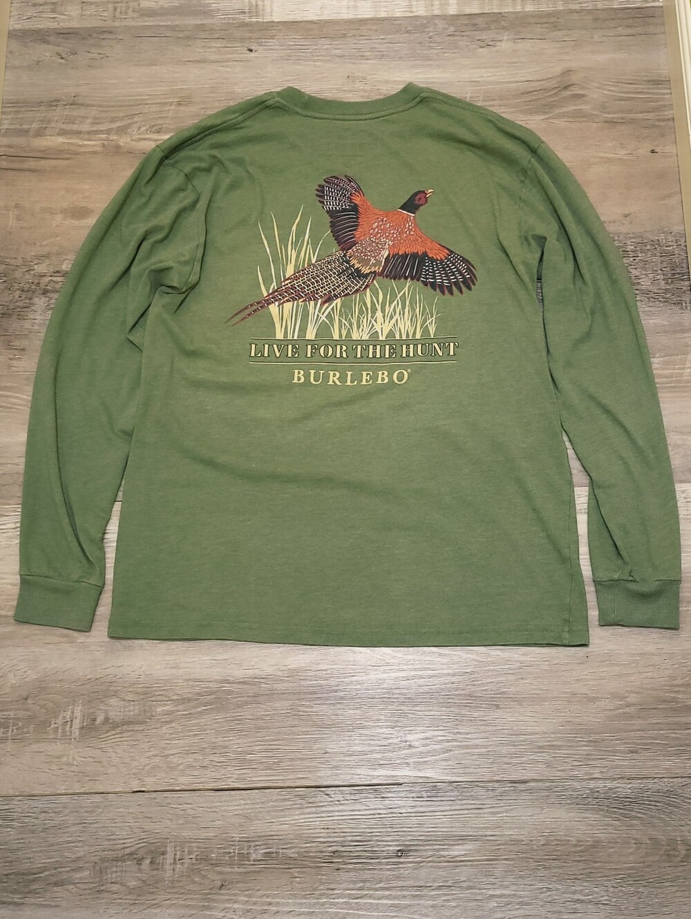 🛍BURLEBO Men's Long Sleeve Pocket Tee - Olive Size Medium